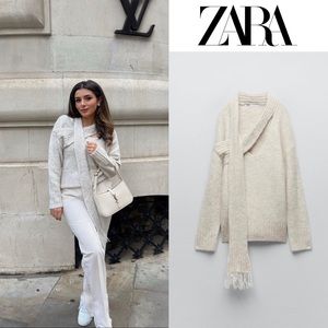 NWOT ZARA knit sweater with scarf